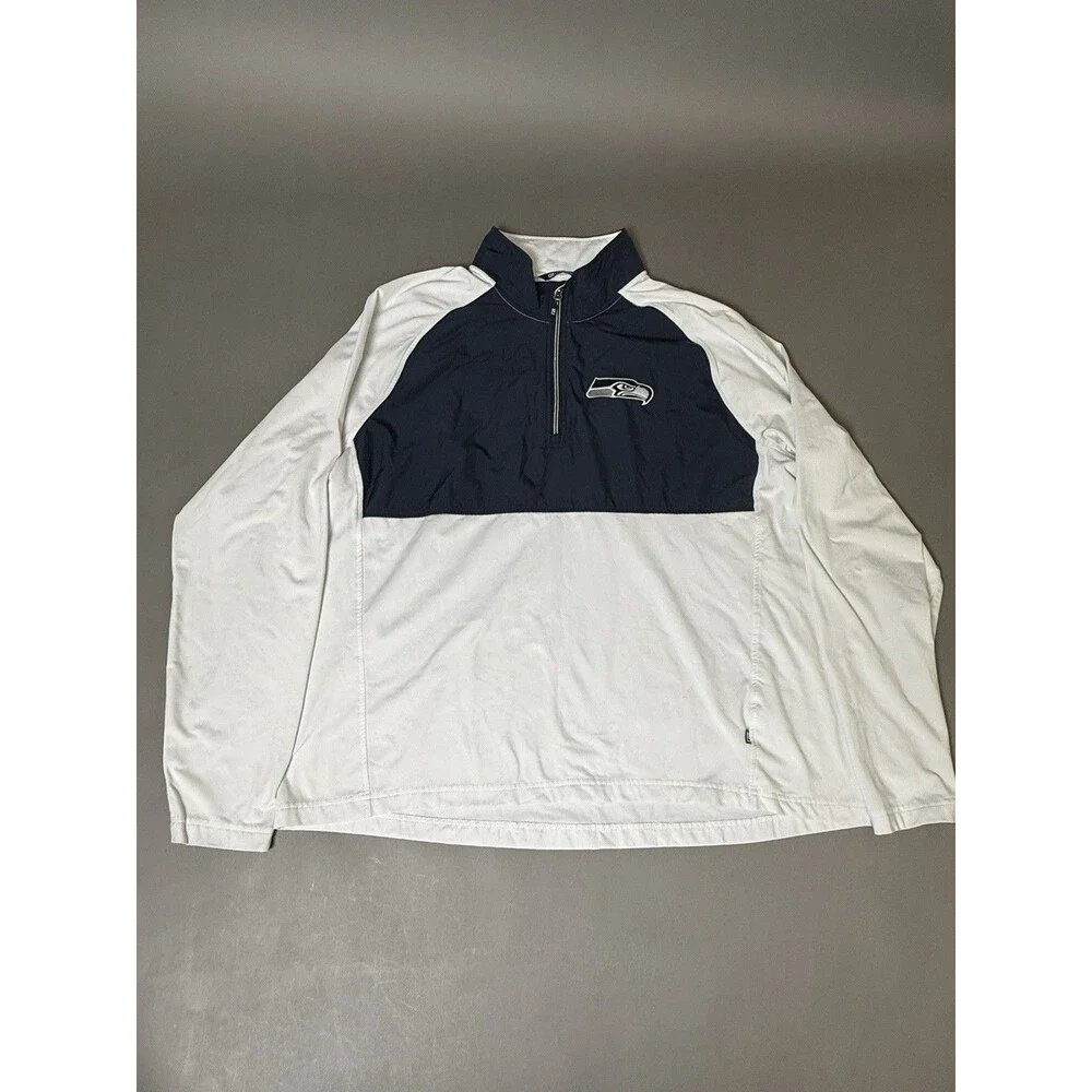 Seattle Seahawks Cutter & Buck Adapt Eco Knit Hybrid Recycled Quarter-Zip XL